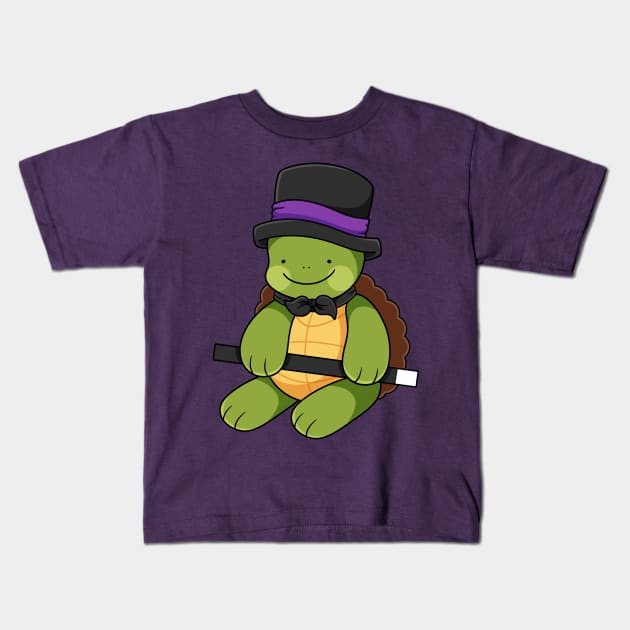 Cute Mr Tap Dancing Turtle Kids T-Shirt by Get A Klu Comics